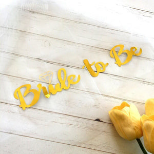 Online Party Supplies gold foiled bride to be white bridal wedding tulle mesh veil