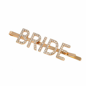 Sparkling Rhinestone BRIDE Hair Clip (Gold, Rose Gold or Silver) - Style 2
