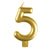 Amscan Gold Numeral Moulded Candle - Number 5