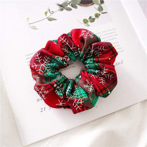 Plaid Christmas Scrunchies - Holiday Hair Accessories, Hair Ties, and Elastics