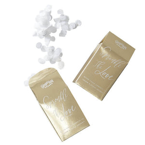 Ginger Ray Gold Wedding 'sprinkle the love' White Biodegradable Confetti Box - Glam Wedding Party Table Scatters