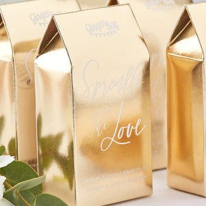 Ginger Ray Gold Wedding 'sprinkle the love' White Biodegradable Confetti Box - Glam Wedding Party Table Scatters