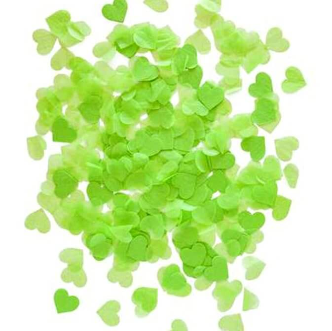 20g 2.5cm Heart Shaped Tissue Paper Confetti Table Scatters - Pear Green - F5
