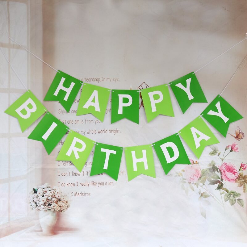 Online Party Supplies Australia Green Happy Birthday Paper Banner Party Decorations