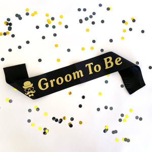 Black Groom to Be Bachelor Party Satin Sash
