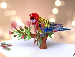 Handmade Australian Eastern Rosella Parrot Bird Card