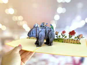 Australian Wombat 3D Origami Pop Up Card