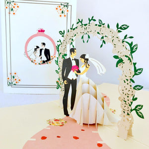 Handmade Classic Ivory Wedding 3D Pop Up Card - Online Party Supplies