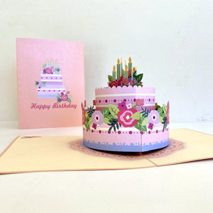 Handmade Giant Birthday Cake 3D Pop Up Greeting Card - 3D Pop-Out Cards for Birthdays, Weddings, Baby Showers, Bridal Showers