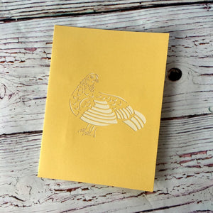 Handmade Golden Hen 3D Pop Up Greeting Card - Online Party Supplies