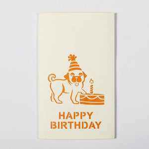 Handmade Happy Birthday Pug Dog Pop Up Card - Online Party Supplies