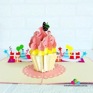 Handmade Large Cupcake 3D Pop Up Birthday Card - Online Party Supplies