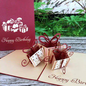 Handmade Large Happy Birthday Present Box Pop Up Card - Online Party Supplies