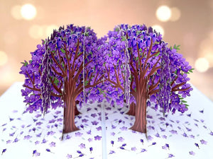 Breathtaking Purple Jacaranda Blossom Park 3D Pop Up Card