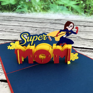 Handmade Super Mom Pop Up Mother's Day Card - Online Party Supplies