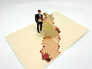 Handmade Western Wedding Couple 3D Pop Up Card - WED12.02