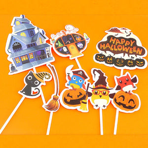 Happy Halloween Paper Cupcake Topper Kit - Style B