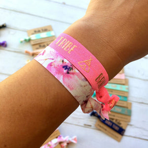 Rose Gold Print Bride Tribe Hair Tie Bridal Wristband for Hen Bachelorette Party Bridesmaids gifts