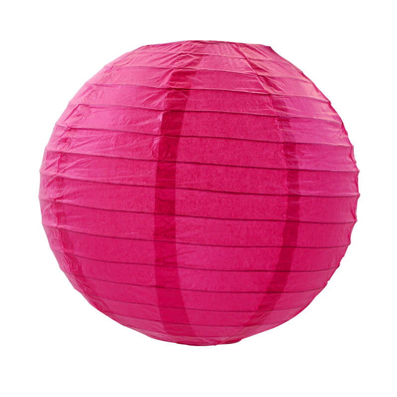 Hot Pink Round Chinese Paper Lantern - 4 Sizes