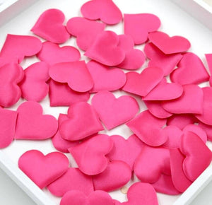 Heart Fabric Confetti Table Scatters - Hot Pink
