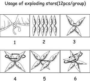 3D Burst Star Foil Balloon 12 Pack - Blue