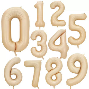 40 Inch Jumbo Caramel 0-9 Number Foil Helium Balloons