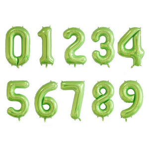 40" Jumbo Green 0-9 Number Foil Balloons