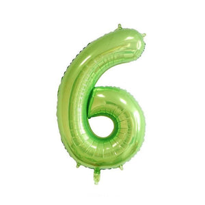 40" Jumbo Green 0-9 Number Foil Balloons number 6