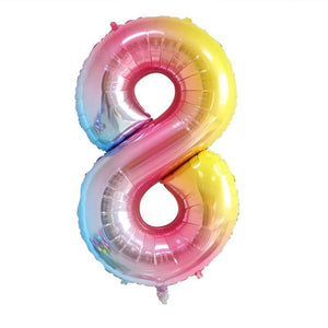 40" Jumbo Iridescent Rainbow Ombre Number 0-9 Foil Balloon number 8