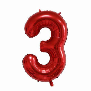 40" Jumbo Red 0-9 Number Foil Balloons number 3