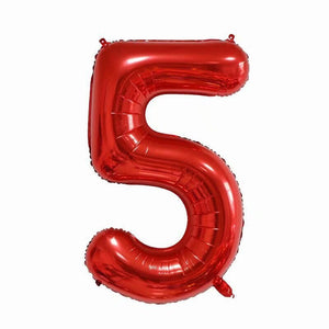 40" Jumbo Red 0-9 Number Foil Balloons number 5