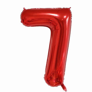 40" Jumbo Red 0-9 Number Foil Balloons number 7