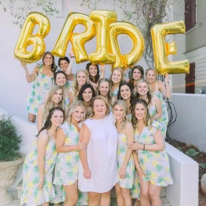 16" Gold 'BRIDE' Foil Balloon Banner - Bridal Shower, Hen Party and Wedding Party Wall Backdrop Decorations