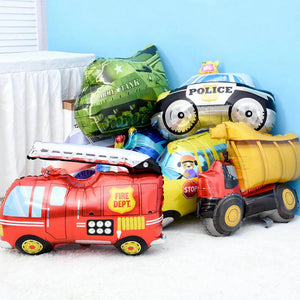 34 Inch Jumbo Red Fire Engine Truck Rescue Team Fireman Emergency Vehicle Shaped Helium Foil Balloon