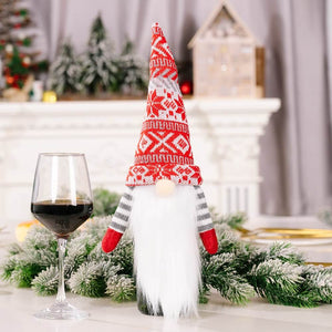Scandinavian faceless gnome wine cover gift bag for holiday décor