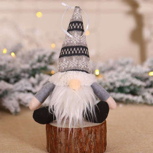 Knitted Christmas Gnome Santa Tree Hanging Ornament & Shelf Sitter