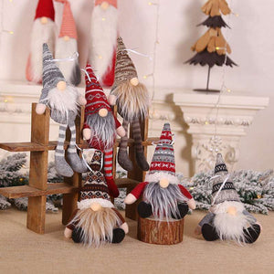 Knitted Christmas Gnome Santa Tree Hanging Ornament & Shelf Sitter
