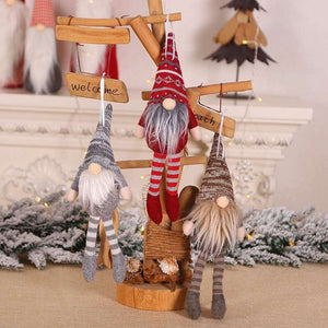 Knitted Christmas Gnome Santa Tree Hanging Ornament & Shelf Sitter
