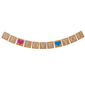 Kraft 'Boy or Girl We Love You' with Hearts Baby Shower Gender Reveal Banner
