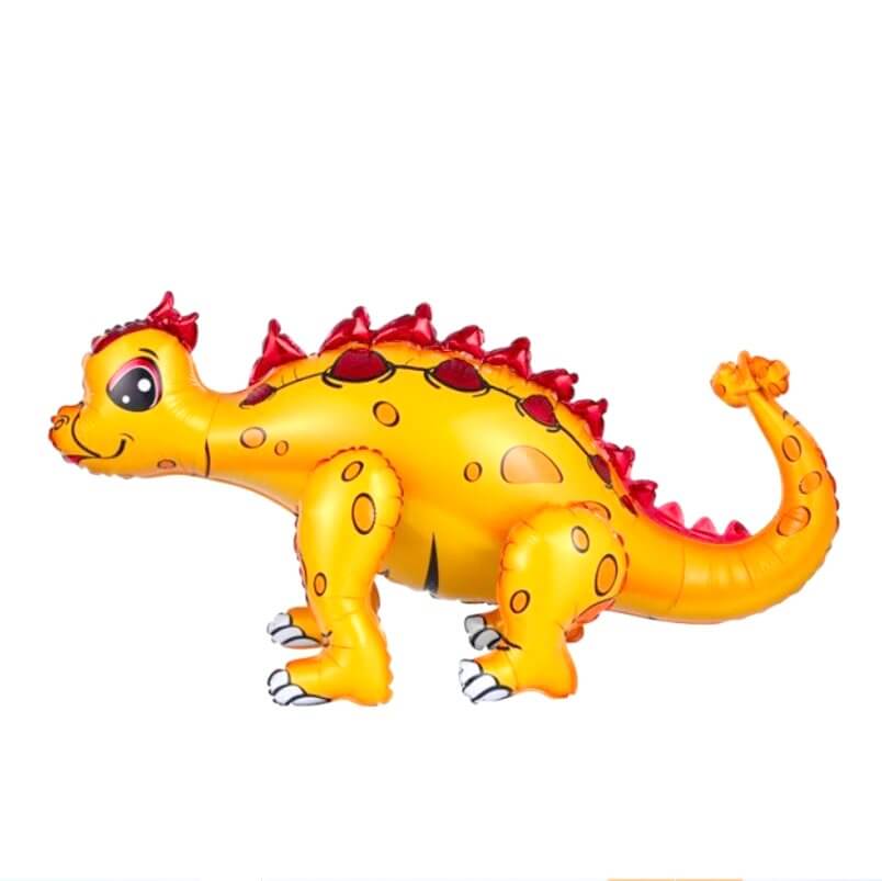 Large 4D Standing Orange Ankylosaurus Dinosaur Foil Balloon