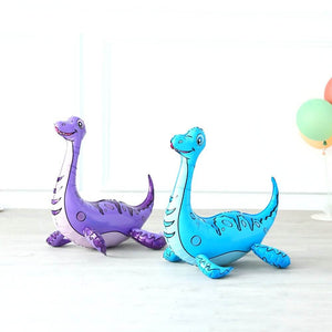 Large 4D Standing Purple blue Elamosaurus Dinosaur Foil Balloon