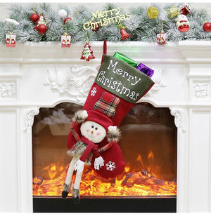 Large Merry Christmas Stockings - Xmas Home Decorations - Online Party Supplies