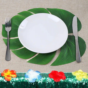 Large Tropical Artificial Monstera Leaves for Hawaiian Luau Party Decor (Pack of 10) - Online Party Supplies