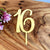 Acrylic Gold Mirror Number 16 Birthday Cake Topper