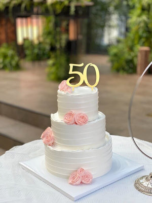 Acrylic Gold Mirror Number 50 Birthday Cake Topper