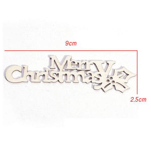 Wooden Merry Christmas Confetti Table Scatters Sprinkles 10 Pack - Rustic Xmas Party Decorations