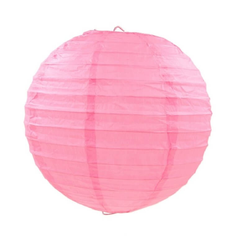 Pink Round Chinese Paper Lantern - 4 Sizes