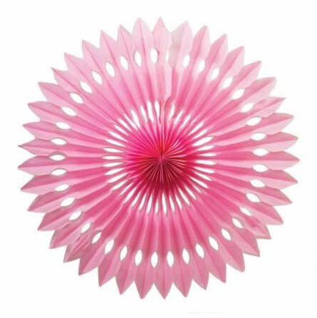 Decorative light pink Round Tissue Paper Fan
