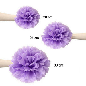 Lilac Light Purple Tissue Paper Pom Poms Party Hanging Decorations