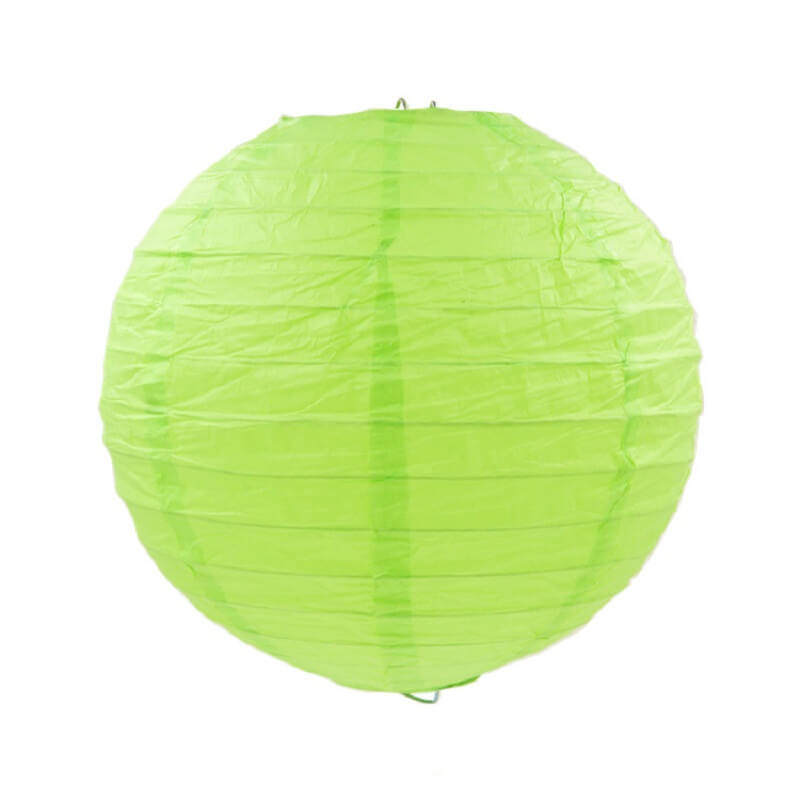 Lime Green Round Chinese Paper Lantern - 4 Sizes